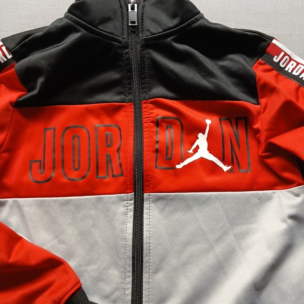 Childs L Size 7 JORDAN Jacket Red/gray/black, think Fall BACK TO SCHOOL - Picture 11 of 16